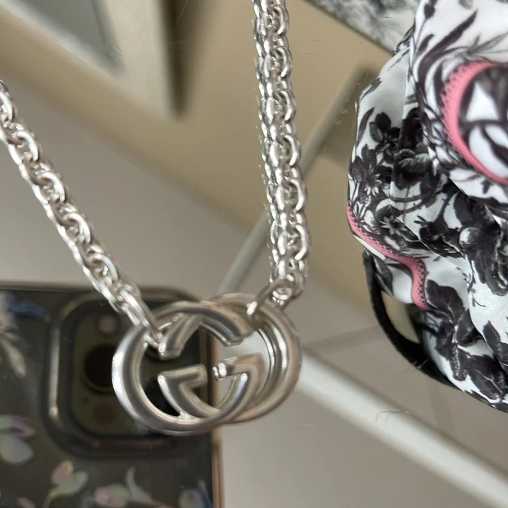 New Authentic GUCCI 952 sterling Silver 18”Necklace - Picture 6 of 7